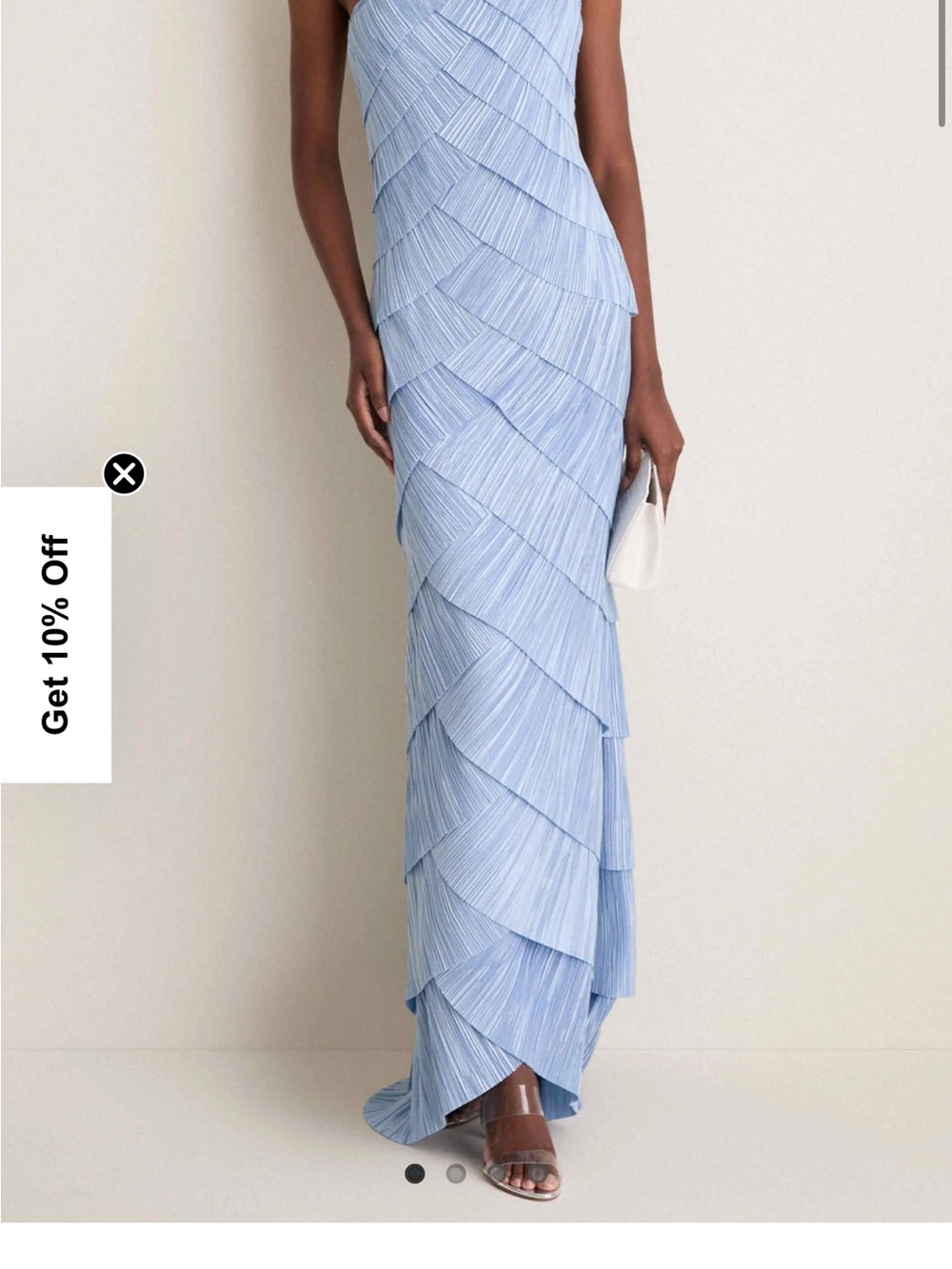 Velvet Avenue Light Blue Layered Maxi Dress
